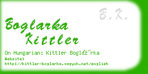 boglarka kittler business card